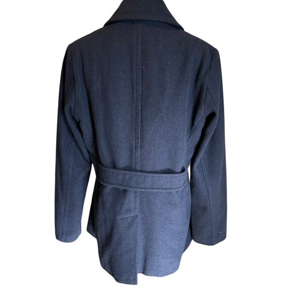 Pea Coat Old Navy Size Med Mid-Length Jacket Buttons Pockets Black Wool Blend - Picture 7 of 11